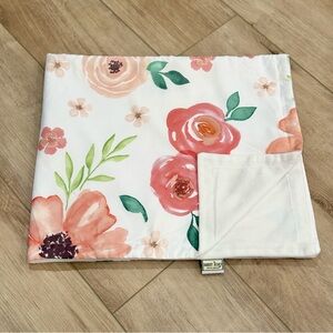 Sweet JoJo Designs Watercolor Floral Peach and Green Collection Baby Blanket